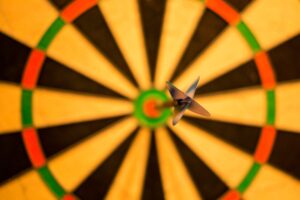 Dart in the center of the target Actually hit your goal